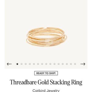 Catbird Threadbare Gold Stacking Ring - 14K Gold